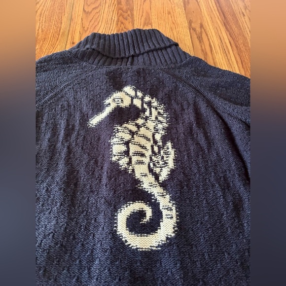 Anthropologie Maeve Seahorse Cardigan Sweater - 3X - Navy - EUC - Picture 8 of 8